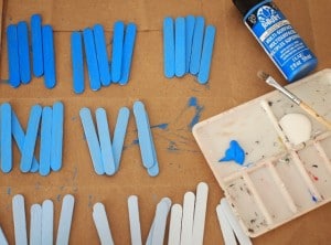 3 Ombre Star Popsicle Stick Garland