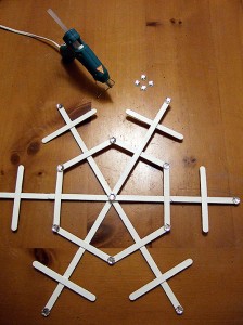 How to make giant craft stick snowflakes 16